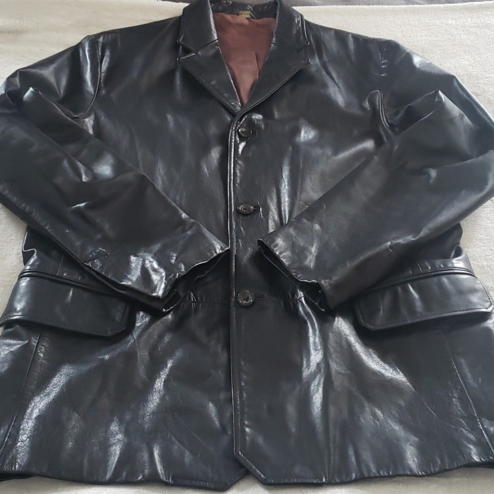 Banana Republic Black Leather Blazer